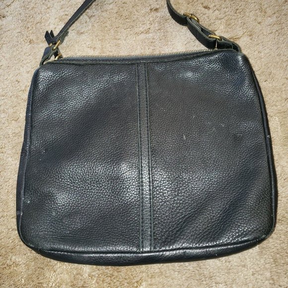 Women’s Leather Crossbody Bag FOSSIL Black Adjustable Strap - Picture 3 of 16